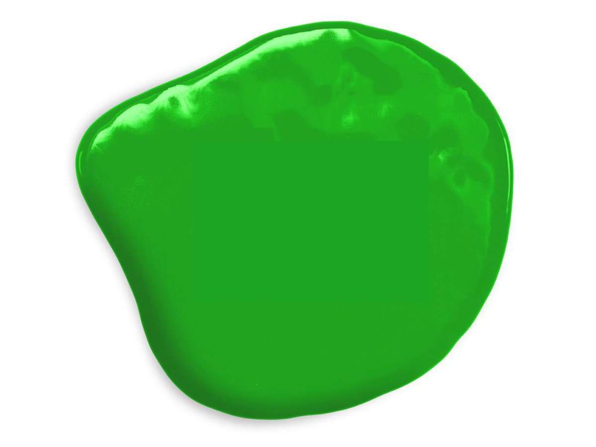 Grüne Lebensmittelfarbe flüssig Klecks