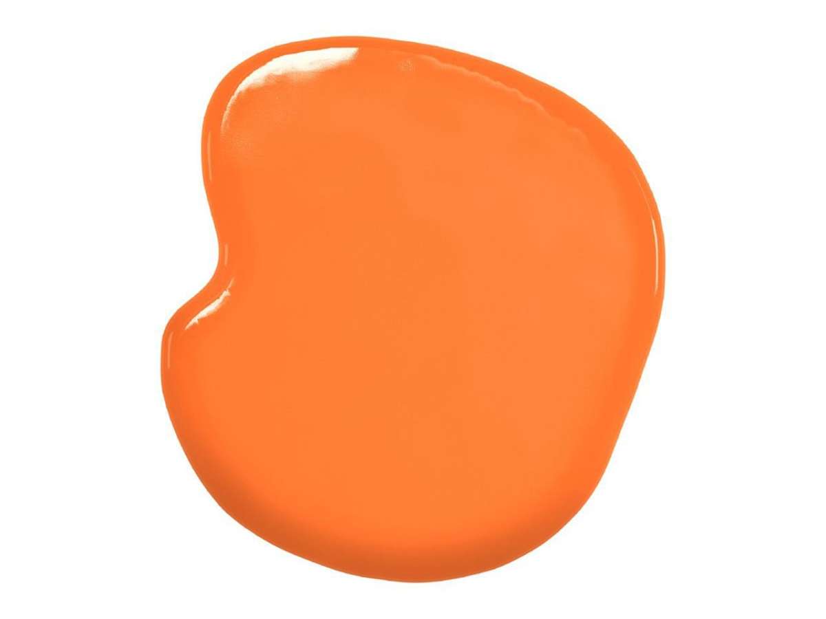Orangefarbener Lebensmittelfarben-Fleck