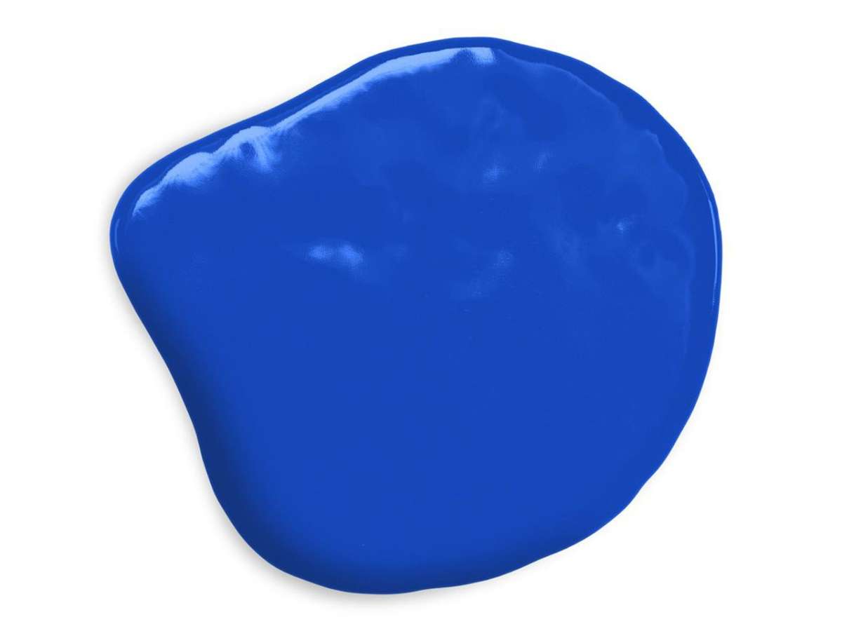 Blaue Lebensmittelfarbe flüssig Klecks