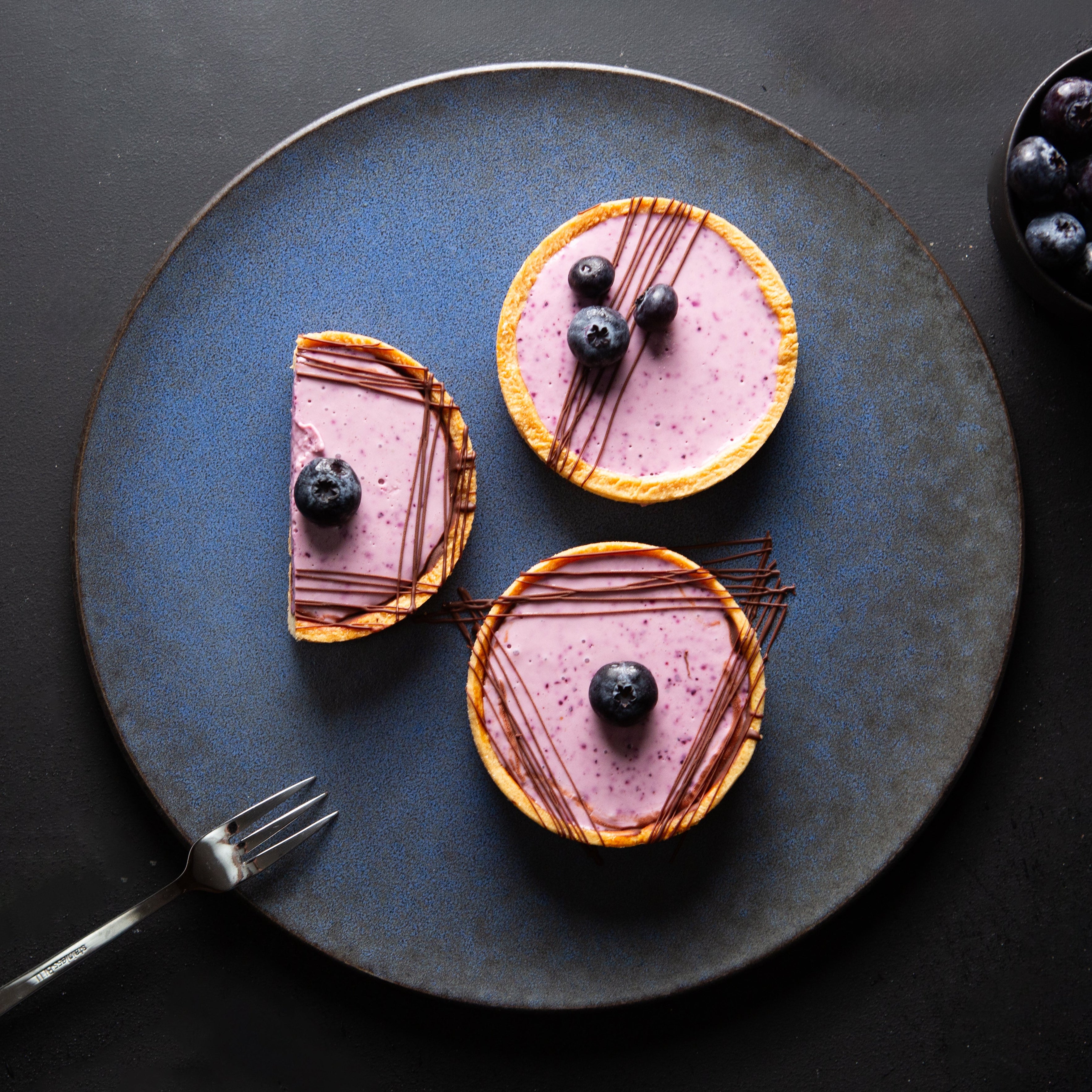 Tarte mit Blaubeeren und Schokolade