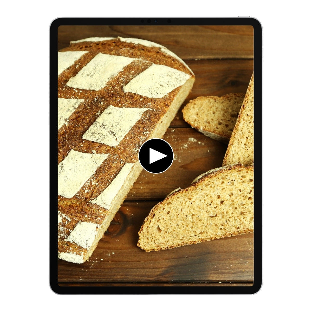 UrDinkel Brot auf einem Tablet