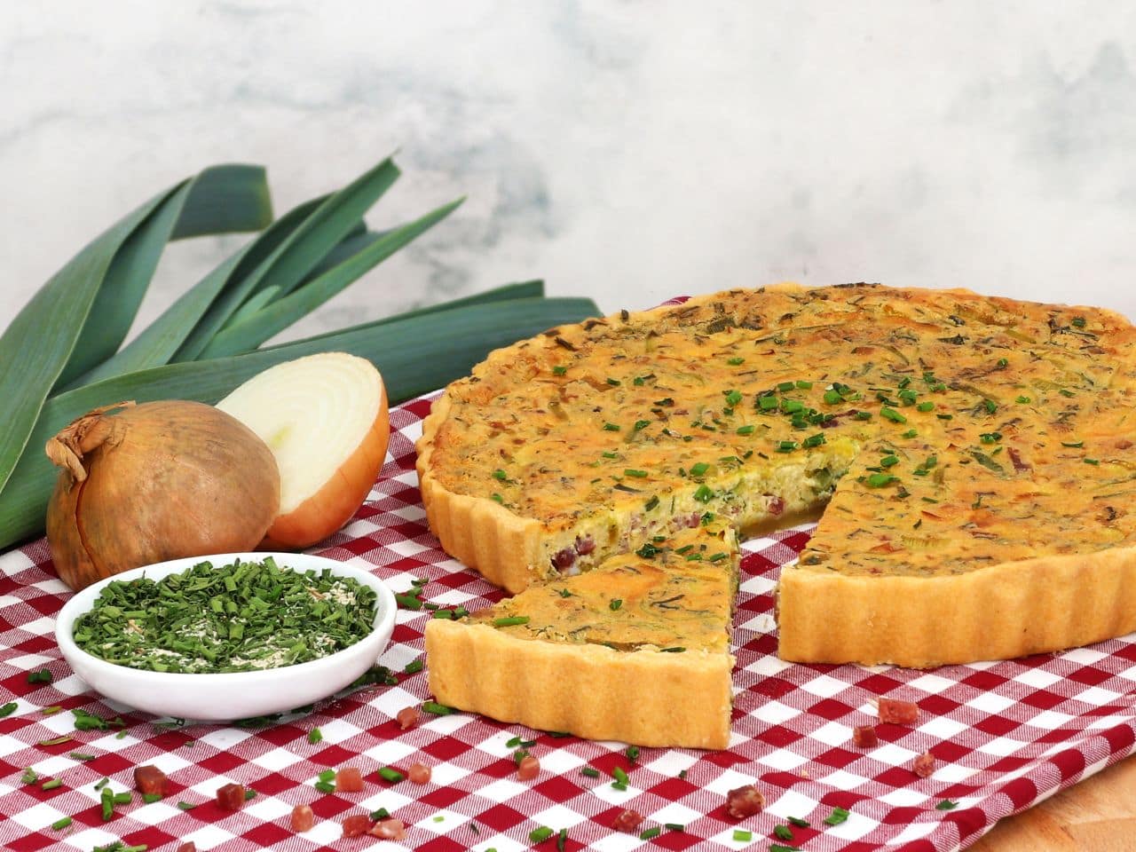 Quiche mit Lauch und Zwiebel