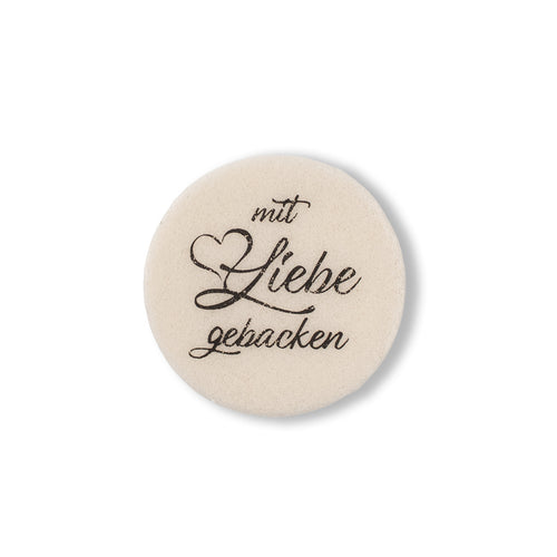 Essbarer Aufleger „mit Liebe gebacken“