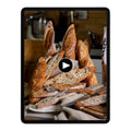 Mehrere Baguettes auf einem Tablet