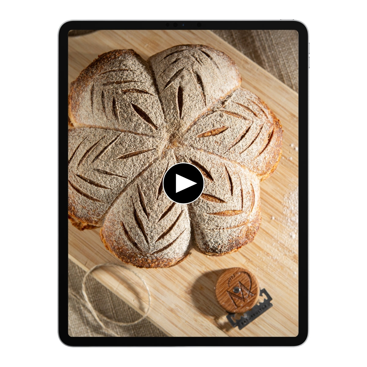 Brot Handwerkskunst der Kürbis auf einem Tablet