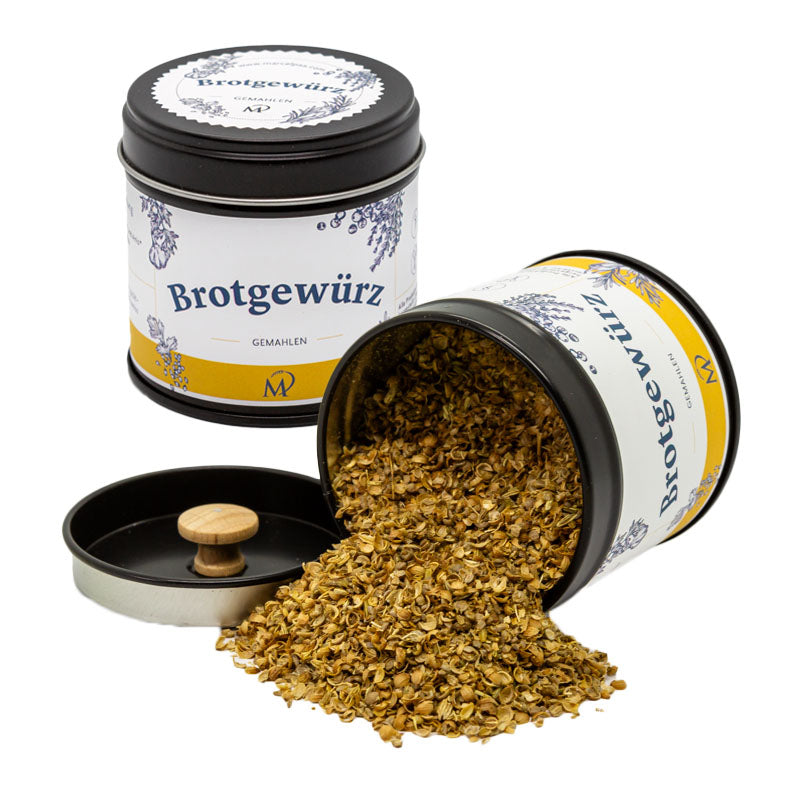 Dose Brotgewürz, Gewürz ausgeschüttet