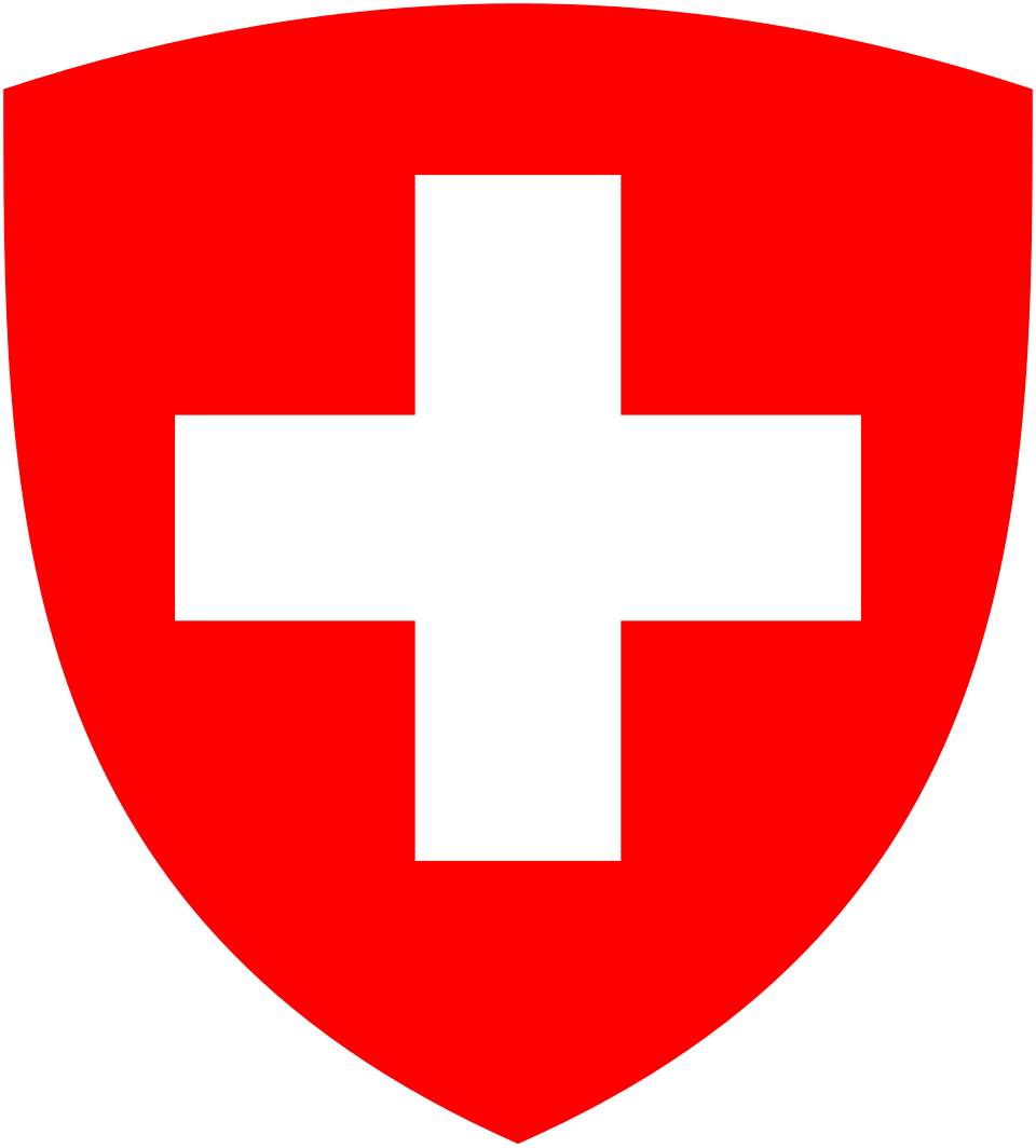 Schweizer Kreuz auf rotem Schild