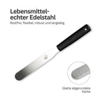 Palette aus Edelstahl mit Kunststoffgriff