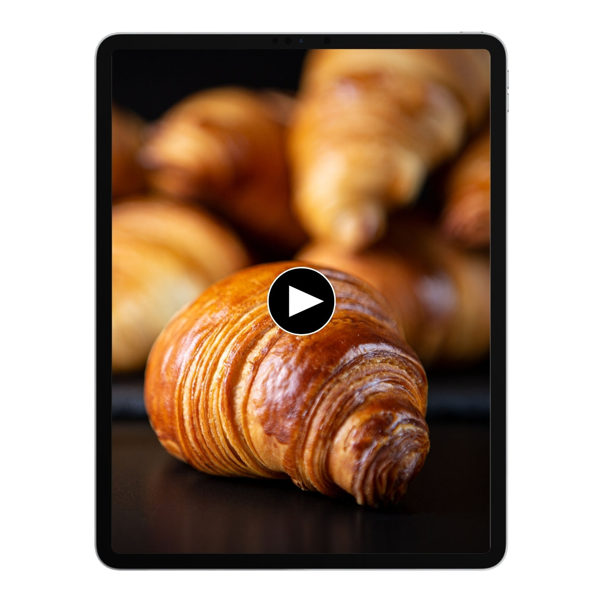 Croissant auf einem Tablet