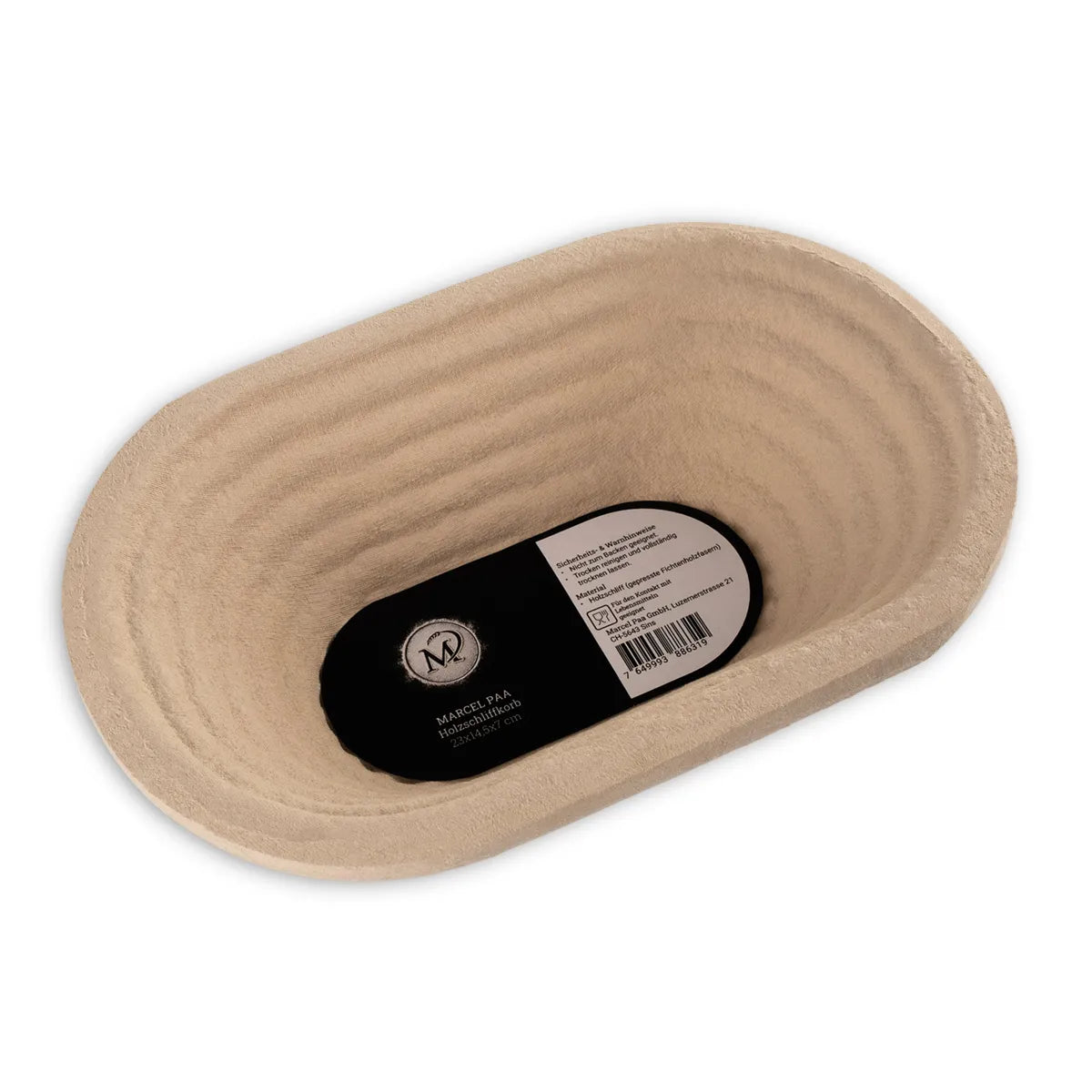 Marcels Gärkorb mit Holzschliff oval Rille 23x14.5x8 cm (Innenmass)
