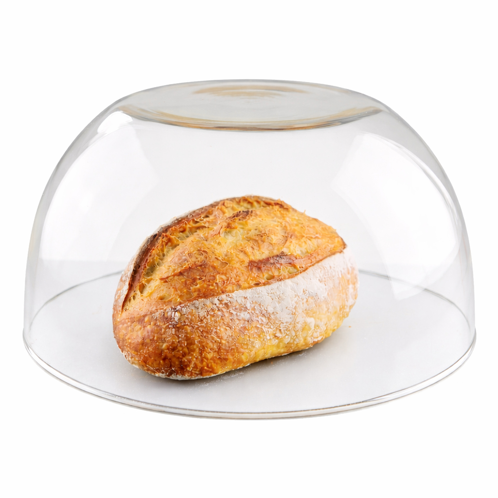 Brot unter Glasglocke präsentiert
