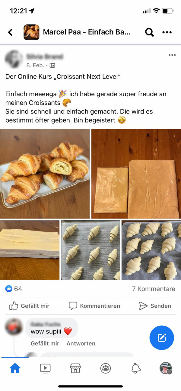 Frische Croissants und Teigzubereitung