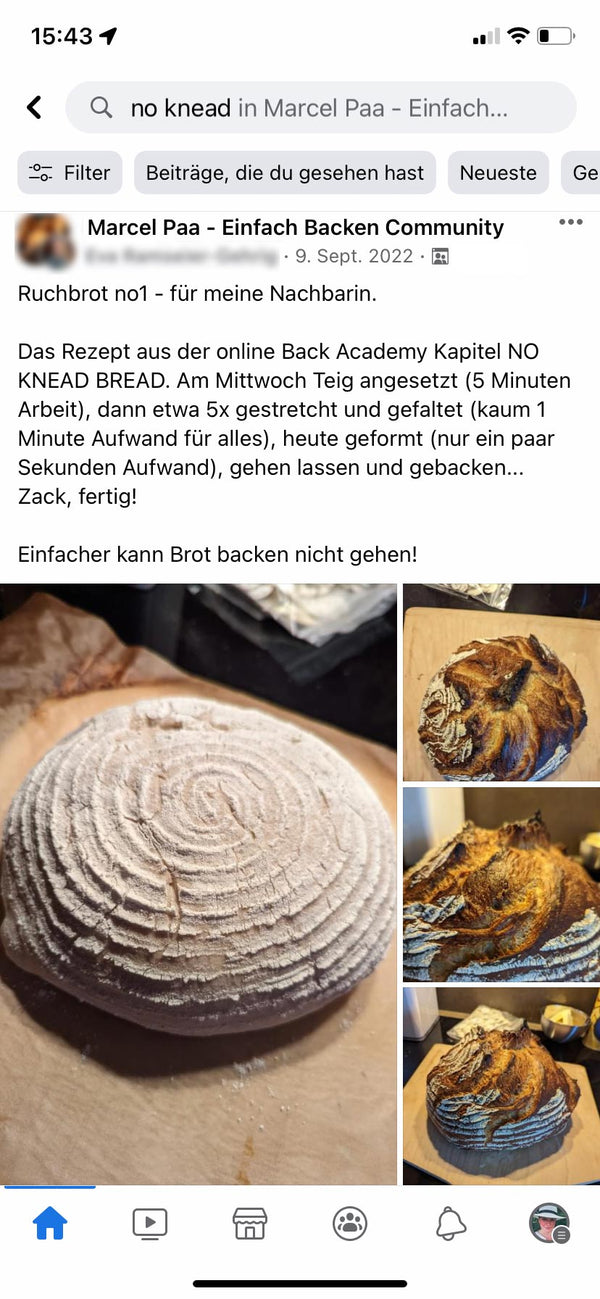 Frisch gebackenes Brot im Gärkorb