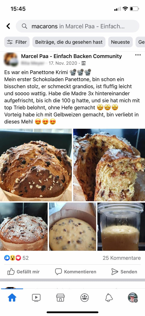 Schokoladen-Panettone angeschnitten auf Teller