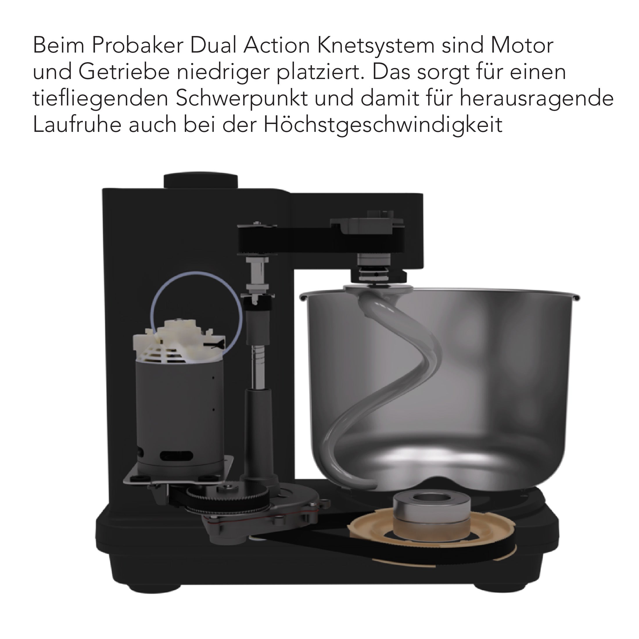 Küchenmaschine Querschnitt mit Knetsystem