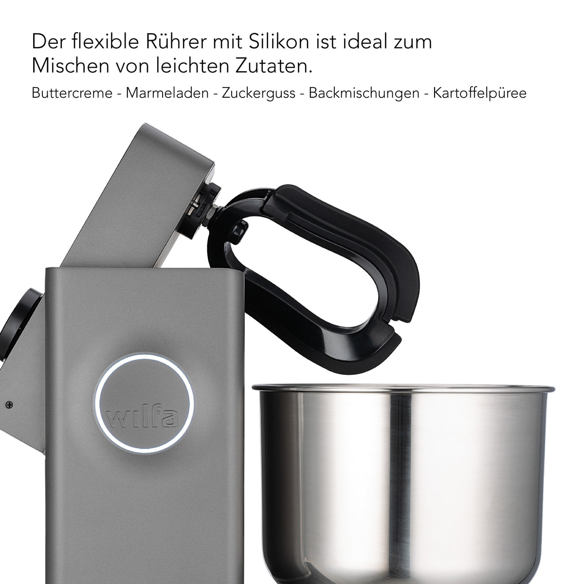 Küchenmaschine mit Silikon-Rührer, Schüssel