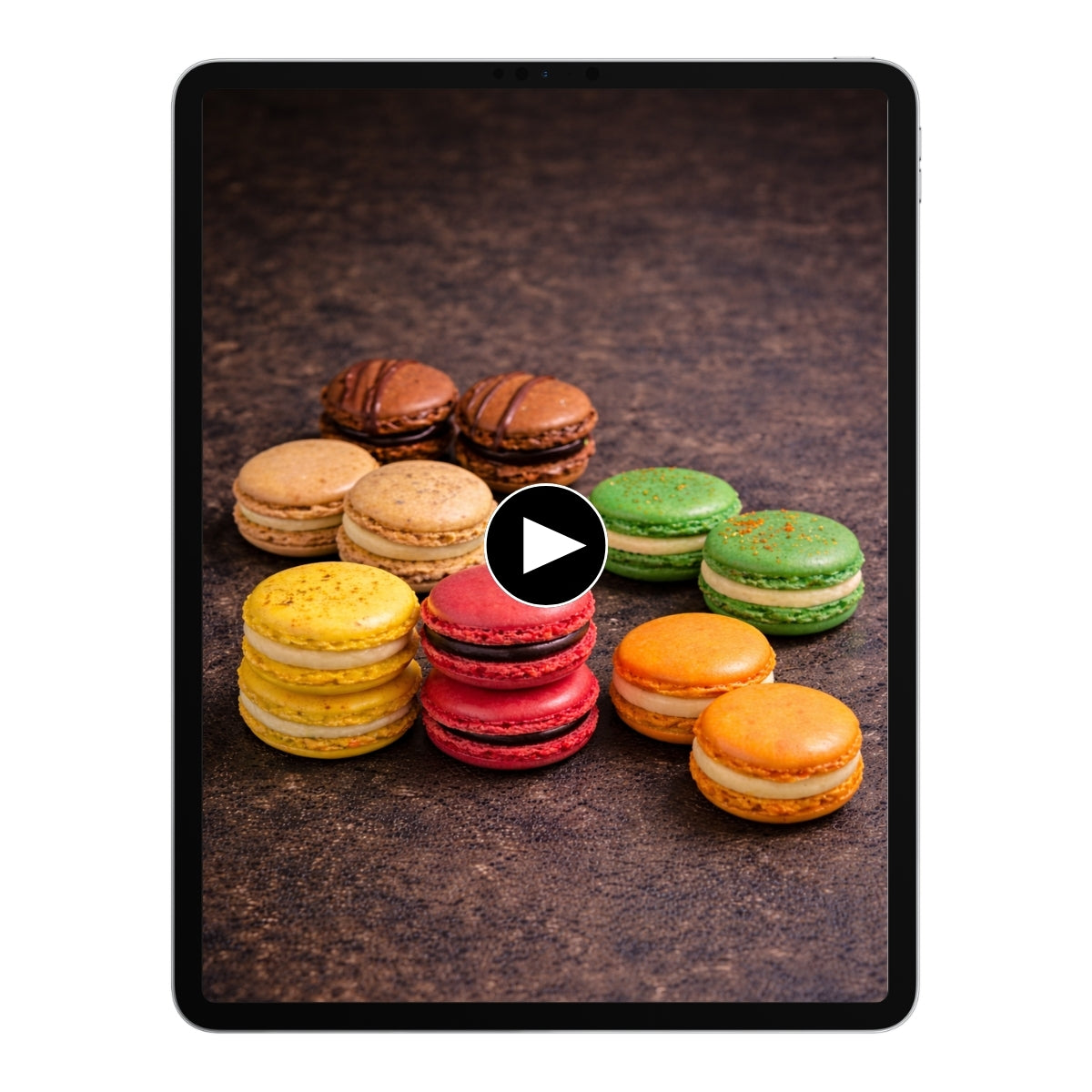 Macarons auf einem Tablet
