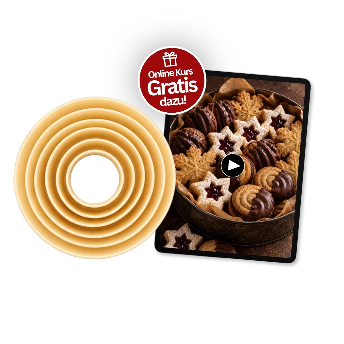 Marcels Ausstecher-Satz rund glatt 6-teilig – inkl. GRATIS Weihnachtsbäckerei 2.0 Online Kurs