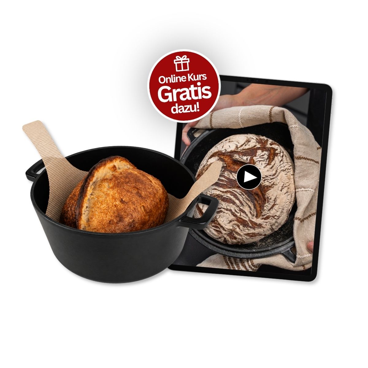 Marcels Gusseisentopf & Brotschlinge Set - inkl. GRATIS Backen im Topf - Online-Kurs