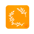 Schablone mit zwei Zweigen, Orange