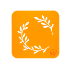 Schablone mit zwei Zweigen, Orange