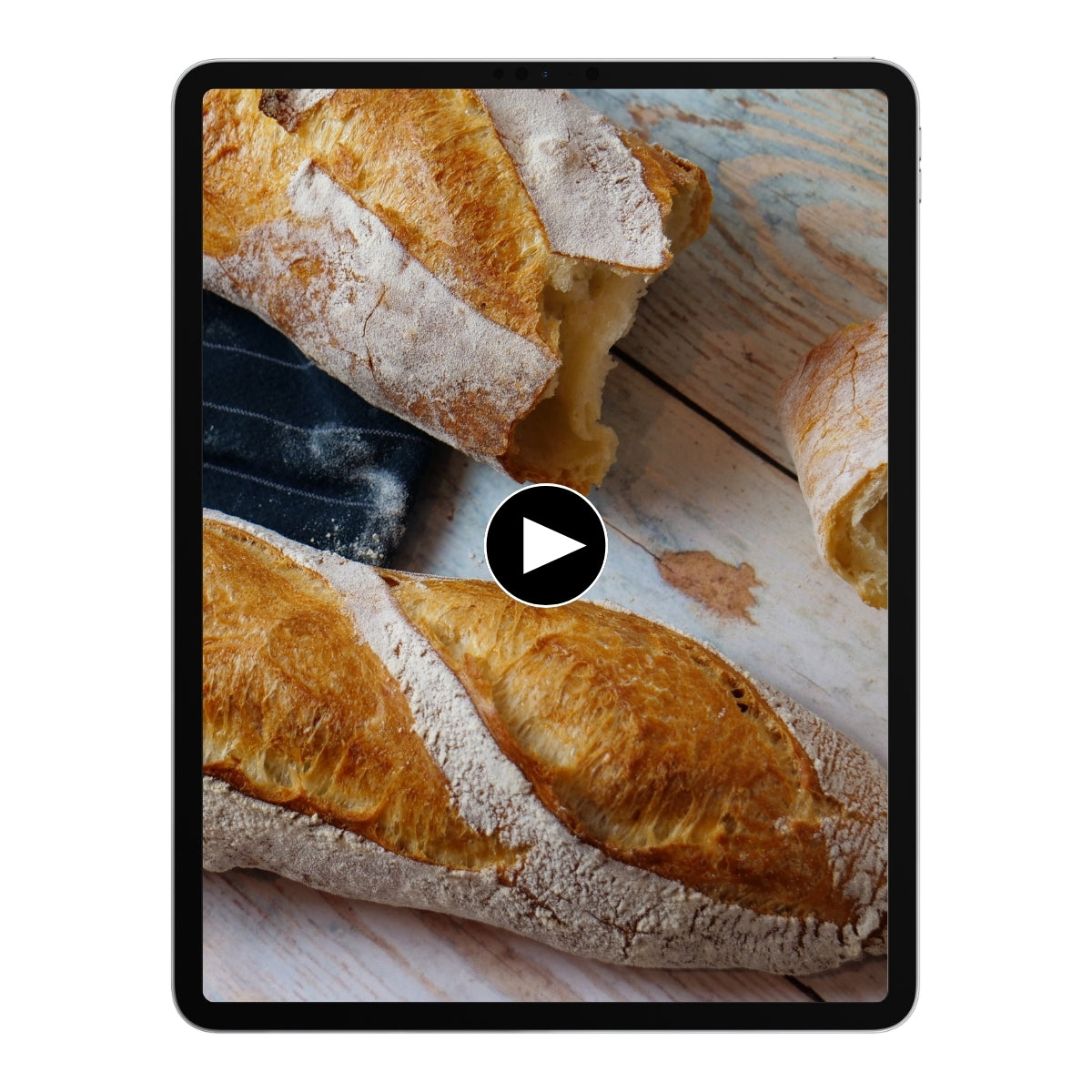 Baguette auf einem Tablette