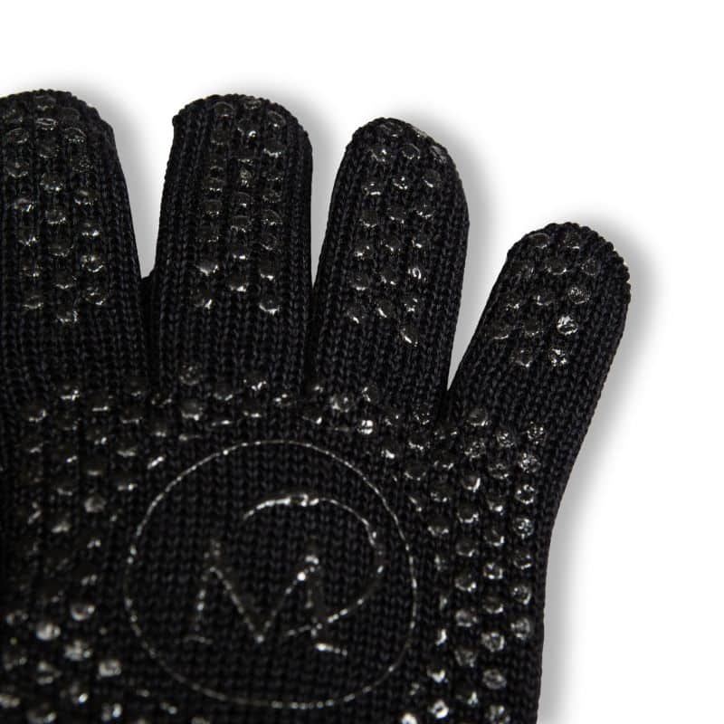Schwarzer Backhandschuh mit Noppen