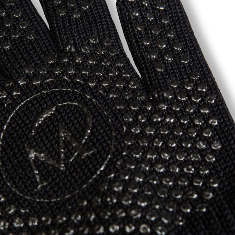 Schwarzer Backhandschuh mit Logo