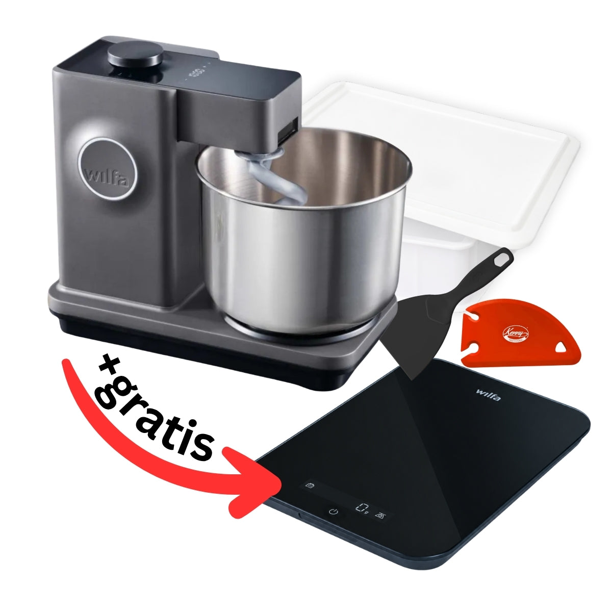 Wilfa Probaker NXT schwarz/grau im Spar-Set 'Marcel Paa' mit GRATIS Marcel Paa Grußkarte & Teigkarte