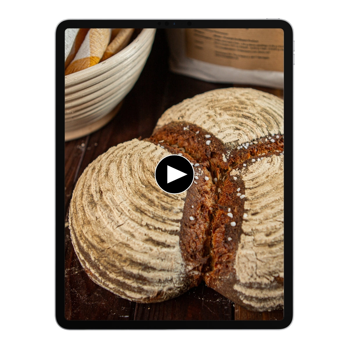 Rustikales Brot auf einem Tablet