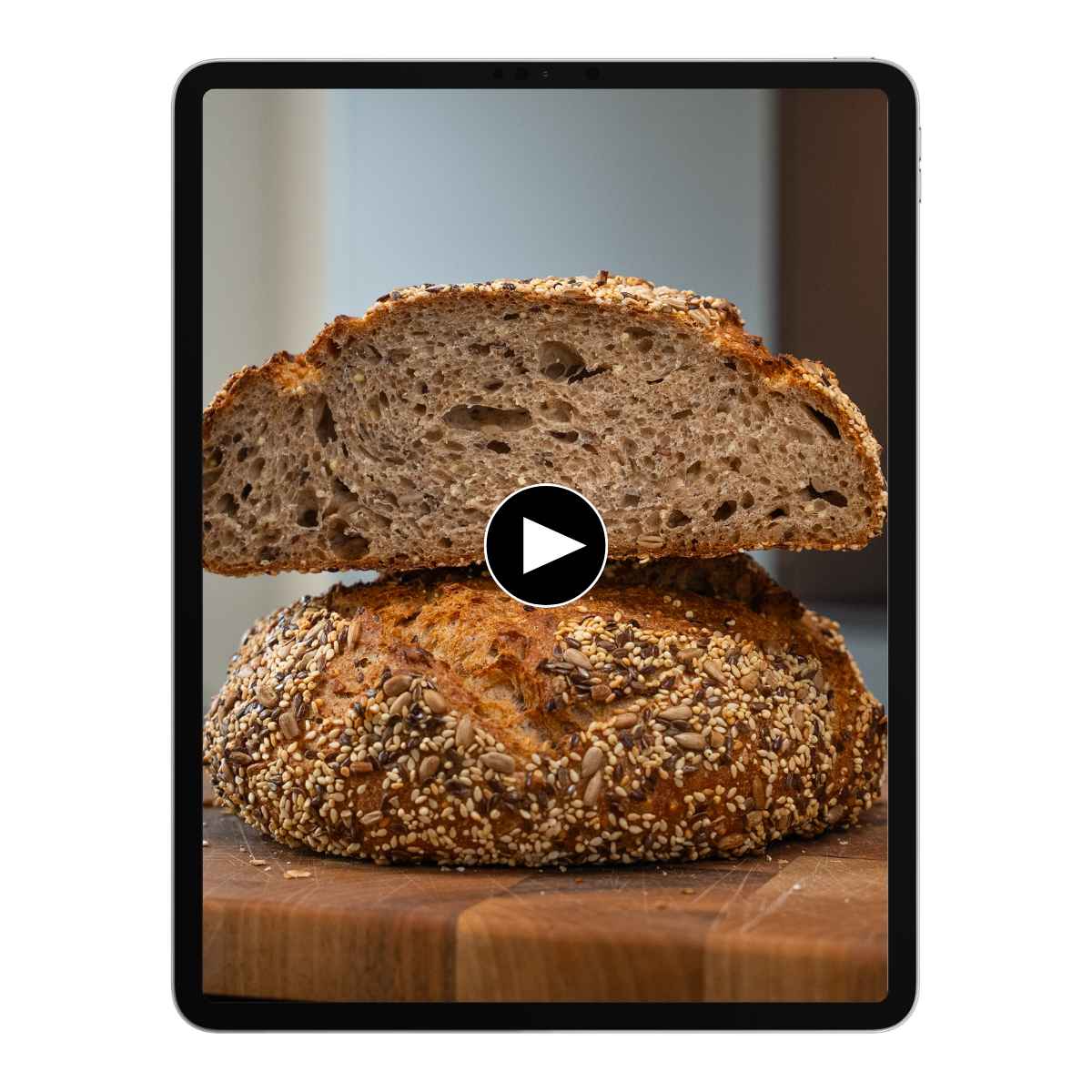 Saatenbrot auf einem Tablet
