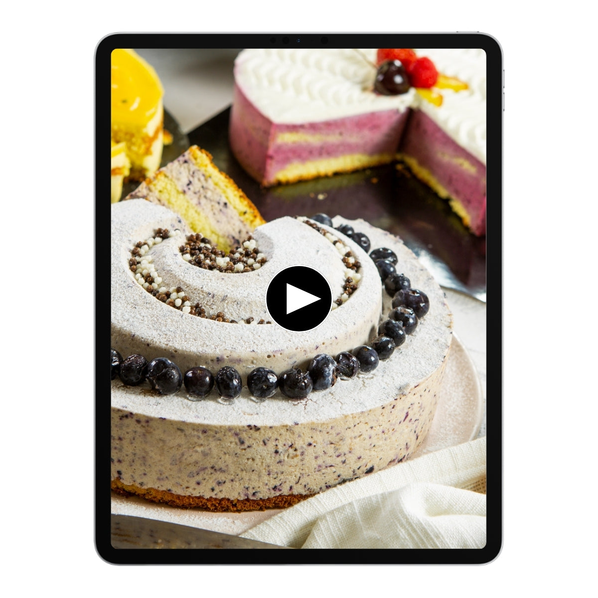 Sommertorten auf einem Tablet