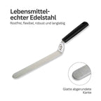 Palette aus Edelstahl mit Kunststoffgriff