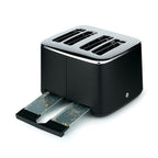 Schwarzer Toaster mit Krümelschubladen