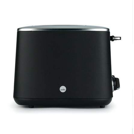Schwarzer Toaster seitlich fotografiert