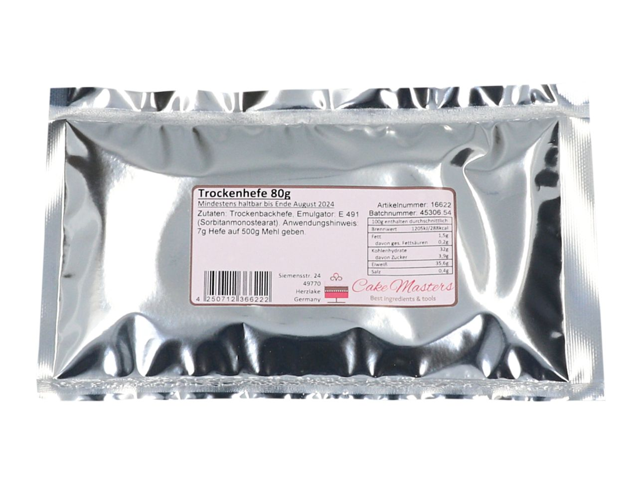 Silberne Packung Trockenhefe 80g