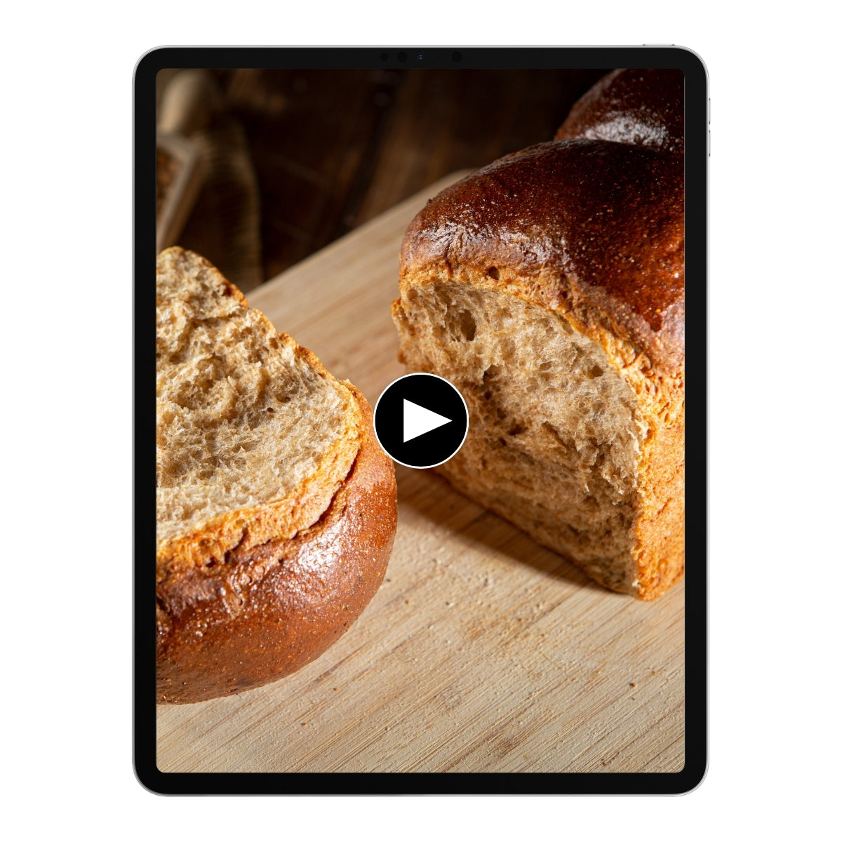 Dinkelbrot auf einem Tablet