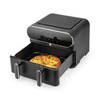 Heißluftfritteuse mit Pizza darin