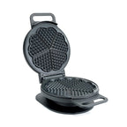 Schwarzes Waffeleisen geöffnet, Produktfoto