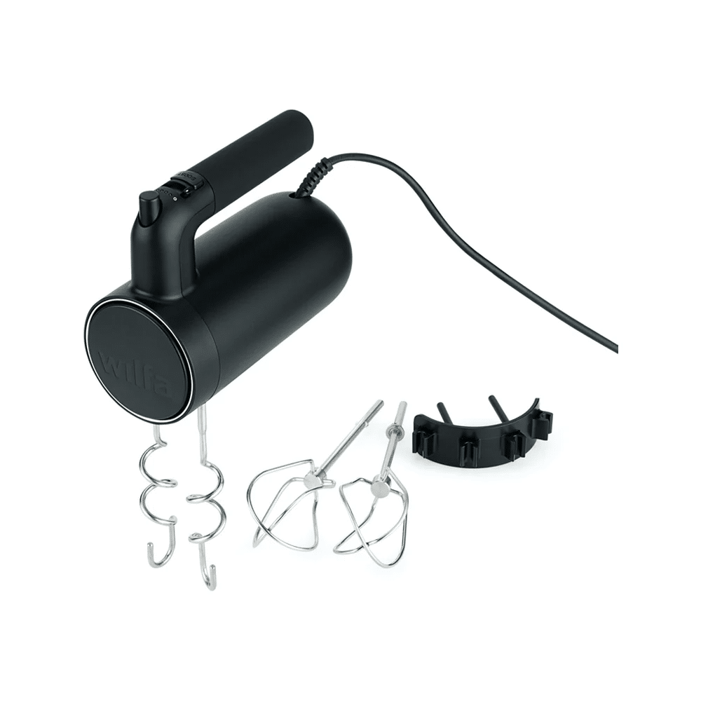 Schwarzer Handmixer mit Zubehör