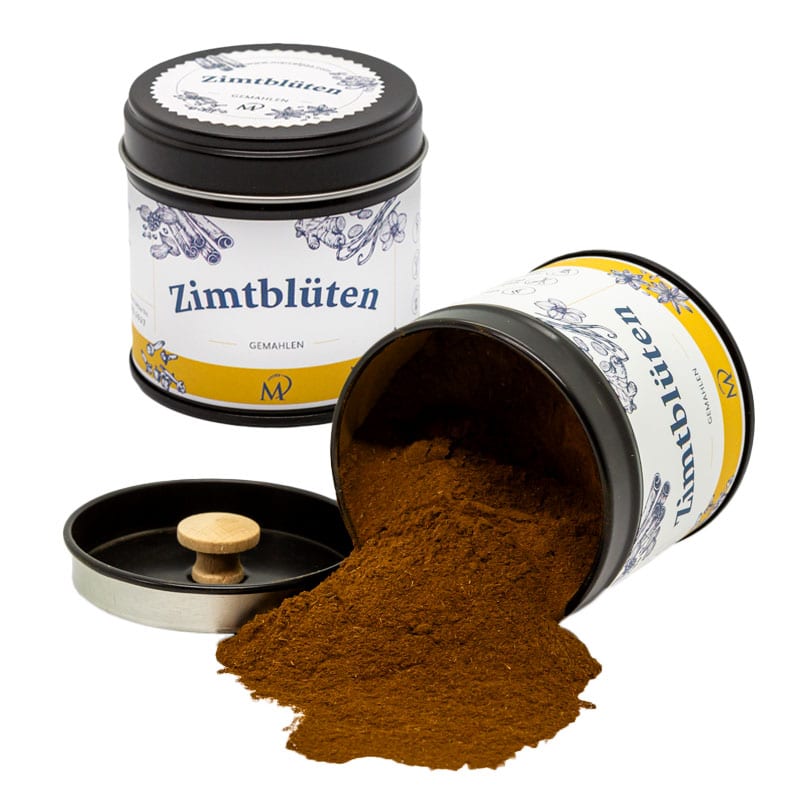 Zimtblüten-Gewürzdose, Inhalt ausgeschüttet