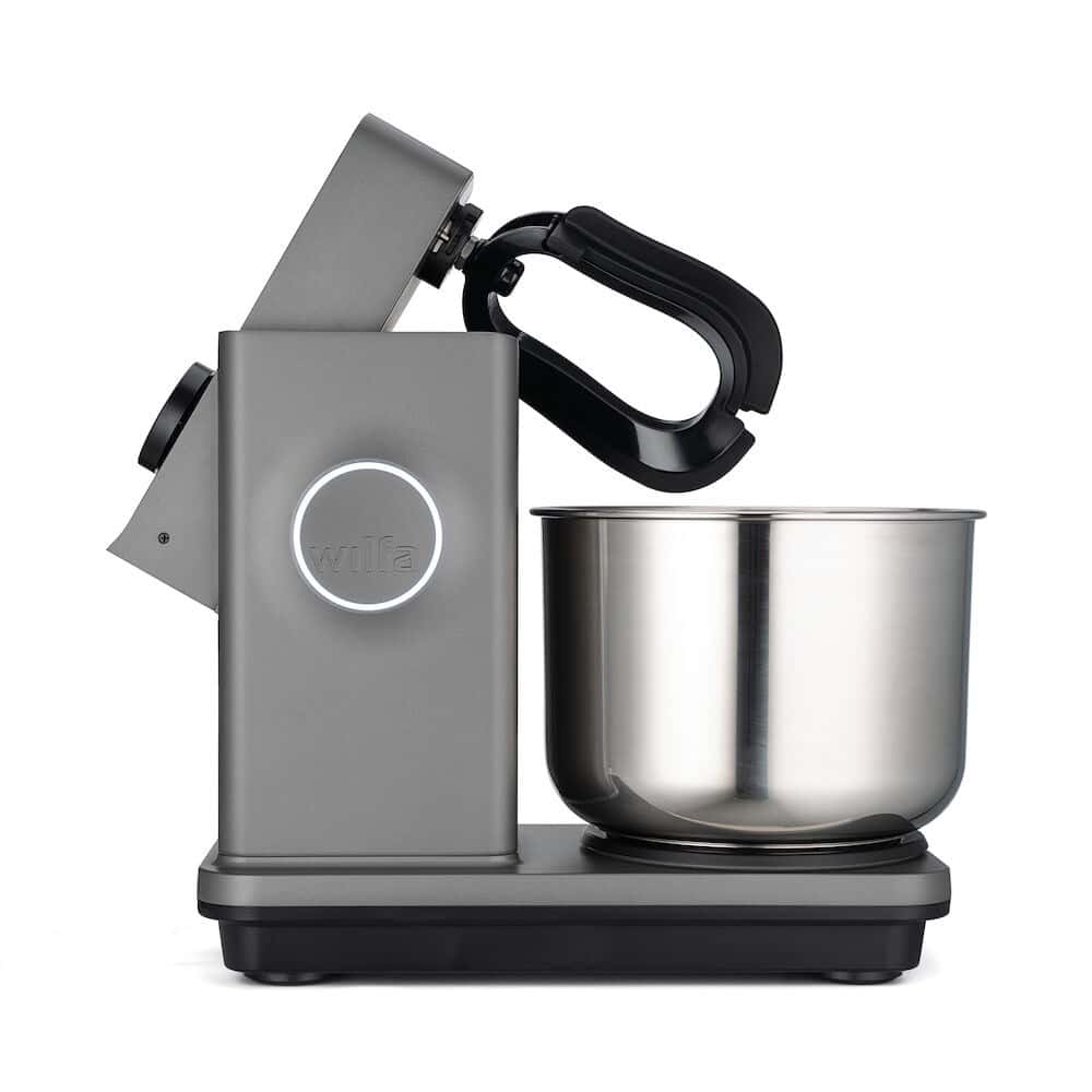 Küchenmaschine mit Edelstahlschüssel seitlich