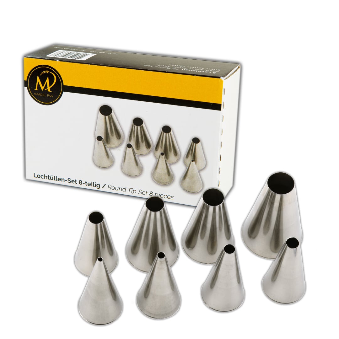 Lochtüllen-Set achtteilig mit Verpackung