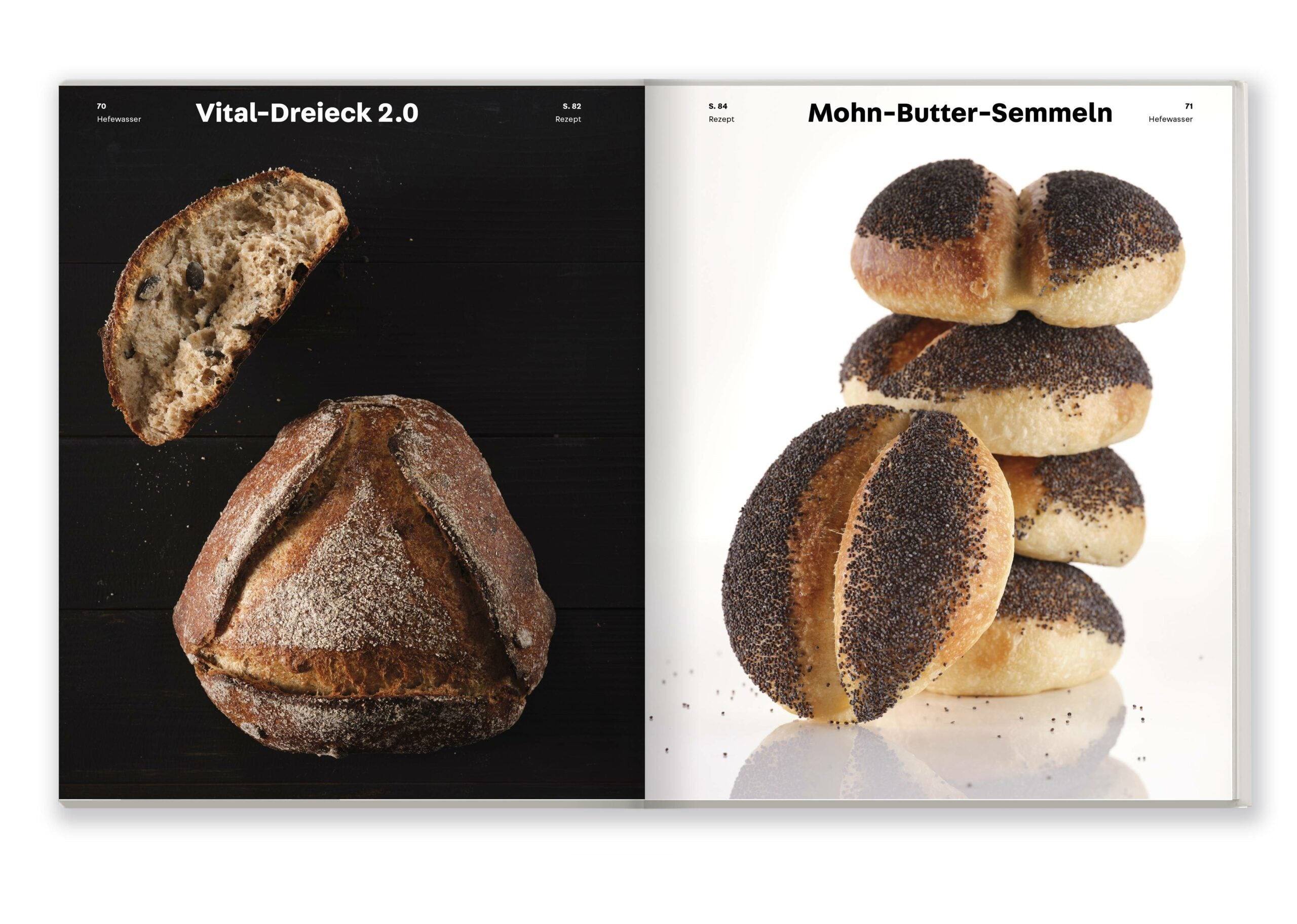 Vitalbrot und Mohn-Butter-Semmeln