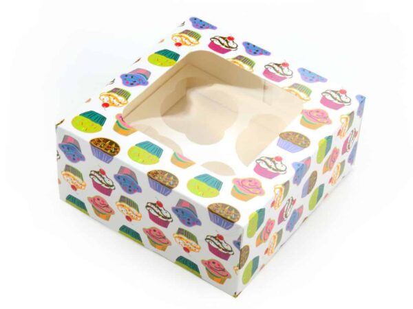Cupcake Box Törtchen für 4 Stück 2er Set V01