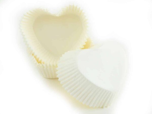Muffinkapseln Herzform weiß 36 Stück V01
