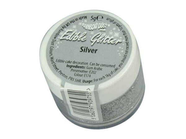 Glitzerpulver essbar silver - Silber 5 g V03