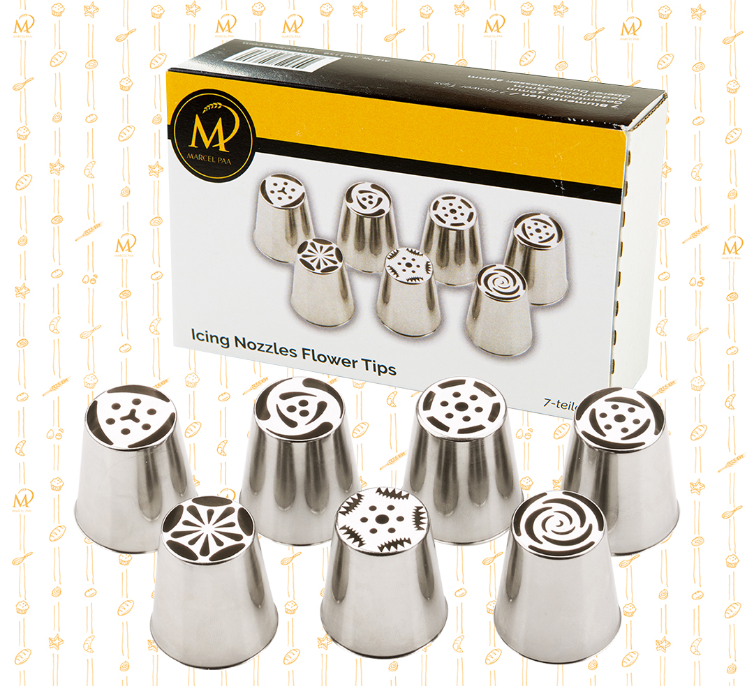 Marcel Paa - Icing Nozzles Flower Tips Set, 7-teilig
